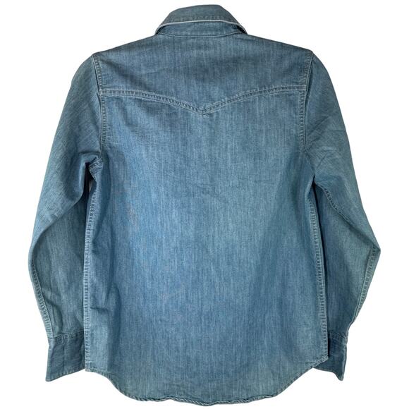 FAHERTY Denim Snap Closure Shirt, Western Style, Size Small - Picture 3 of 10